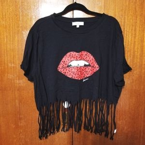 Forever 21 Custom Fringe Lips Top